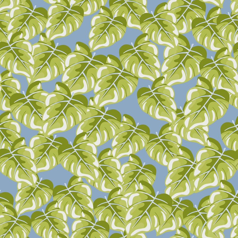 Stylized tropical leaves seamless pattern. Decorative leaf background. vector