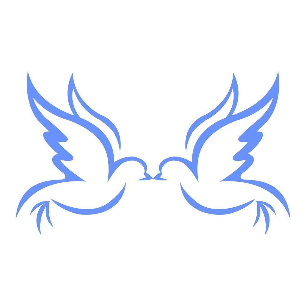 One line sparrow flies silhouette design.Hand drawn minimalist style vector illustration.