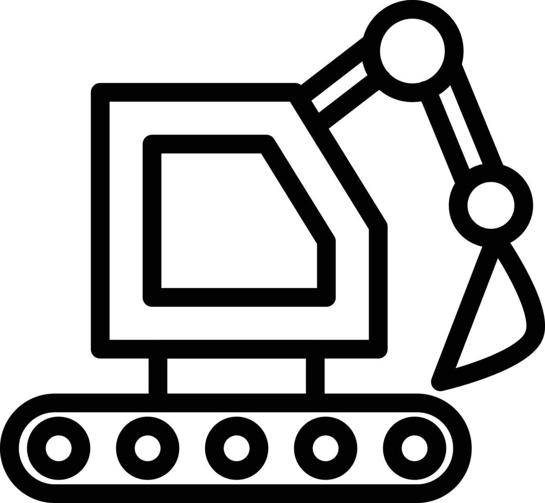 Backhoe Vector Icon Style