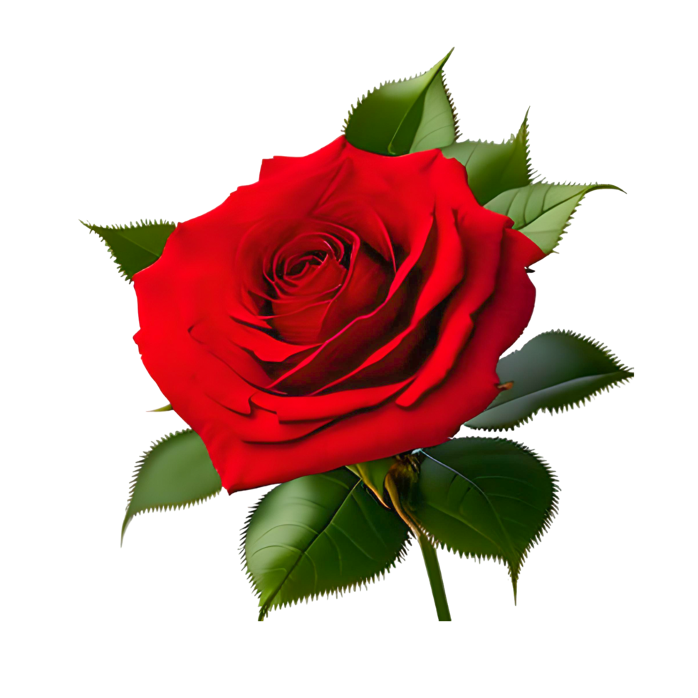 Beautifull The Nature Red Rose Flower With Green Leaf png