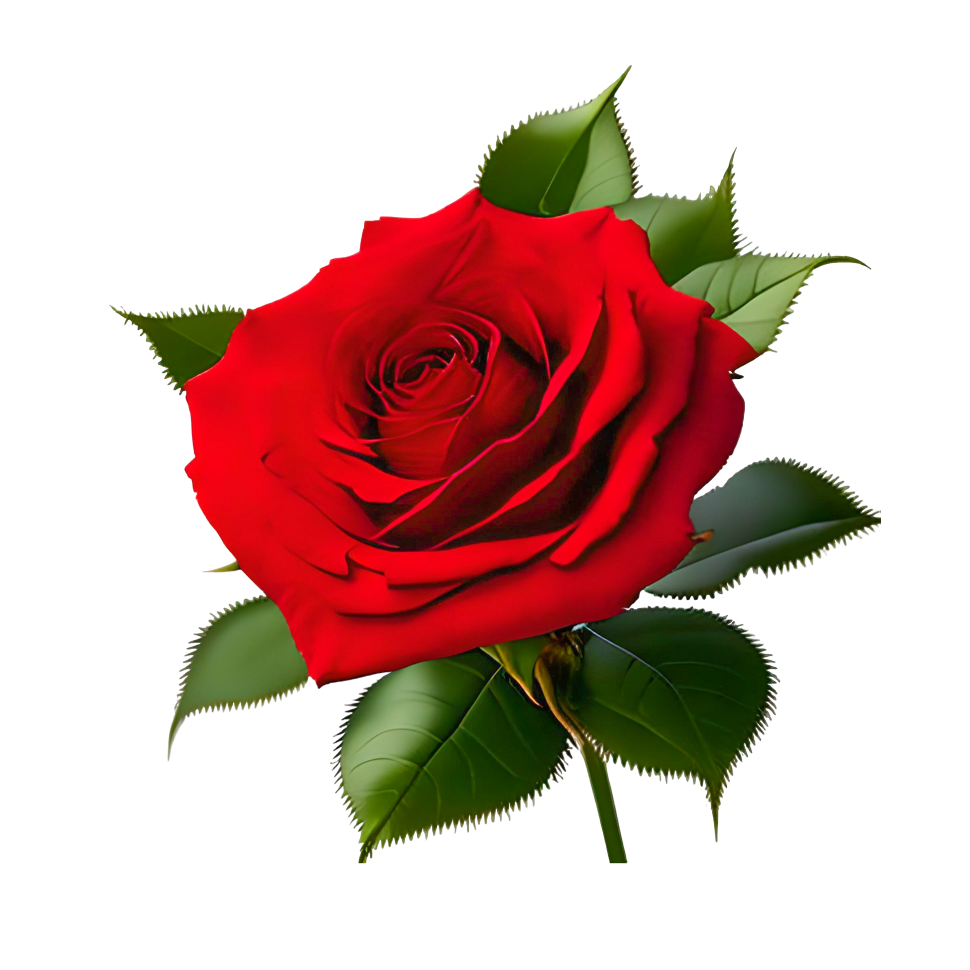 Beautifull The Nature Red Rose Flower With Green Leaf 22243050 PNG