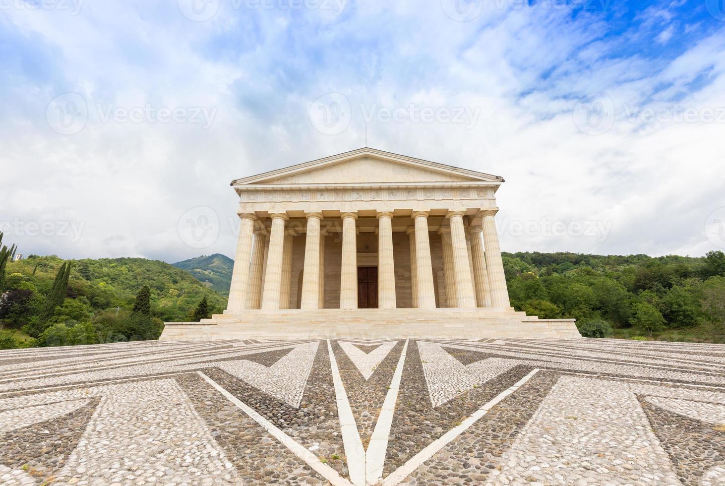 Possagno, Italy. Temple of Antonio Canova with classical colonnade and pantheon design exterior. photo