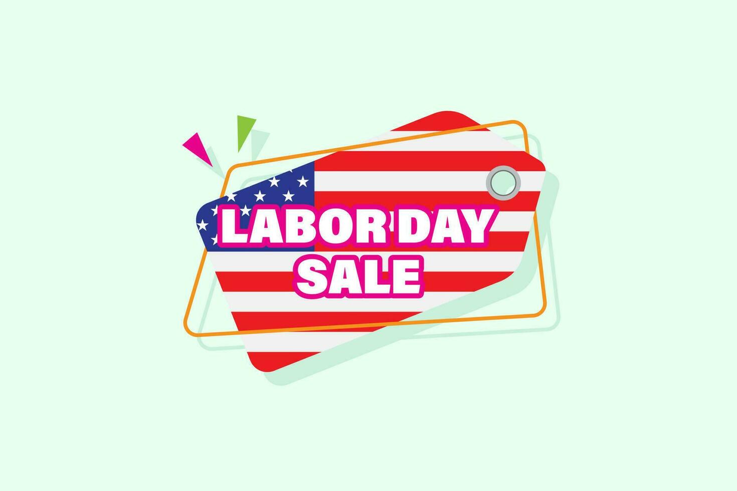 Labor day sale, labor day in America, American flag, web banners or print banners, printed materials, flat design vector illustration