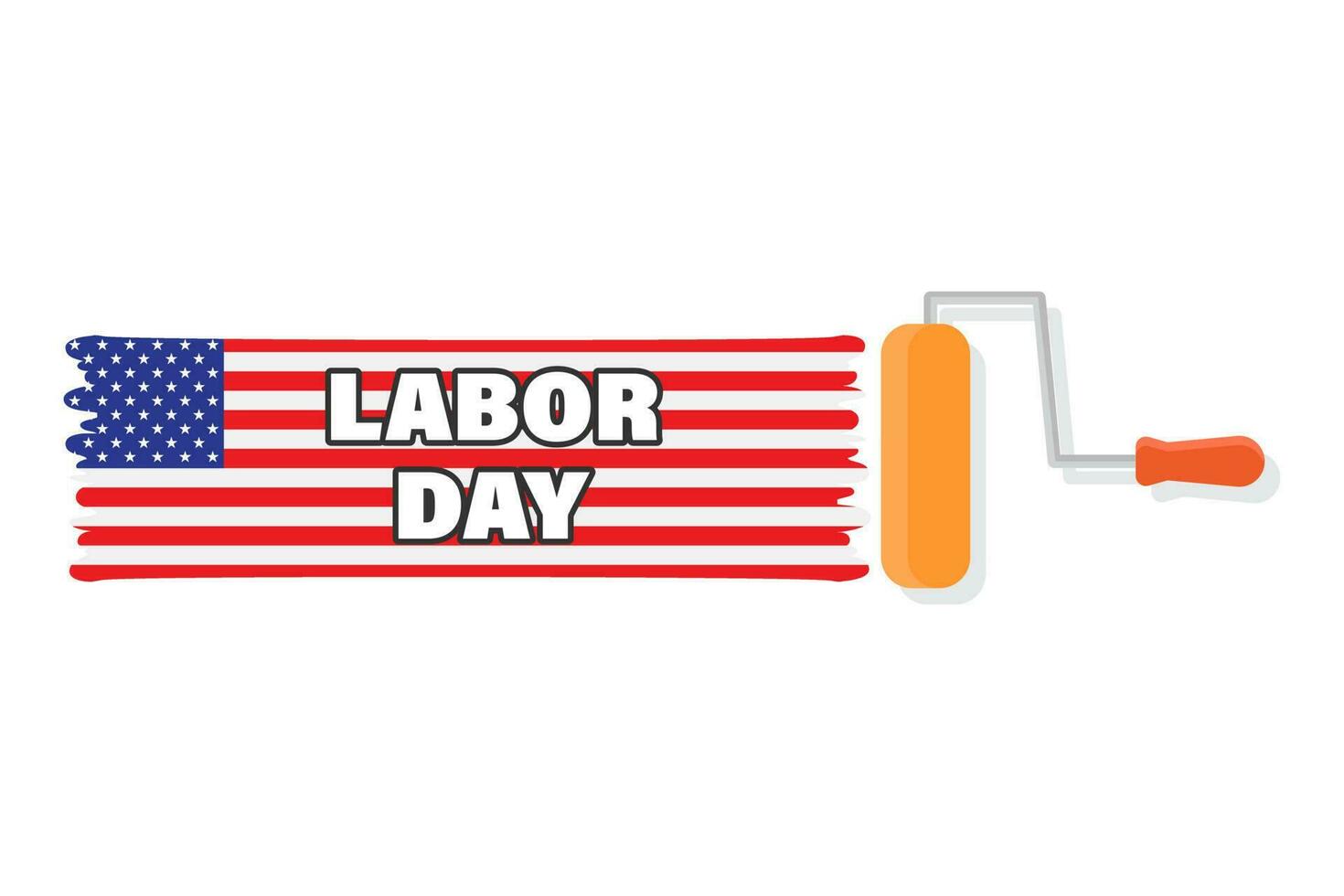 Labor day, labor day in America, American flag, web banners or print banners, printed materials, flat design vector illustration