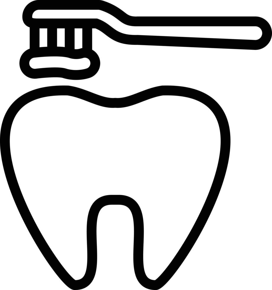 Cleaning Tooth with Brush Vector Icon Style