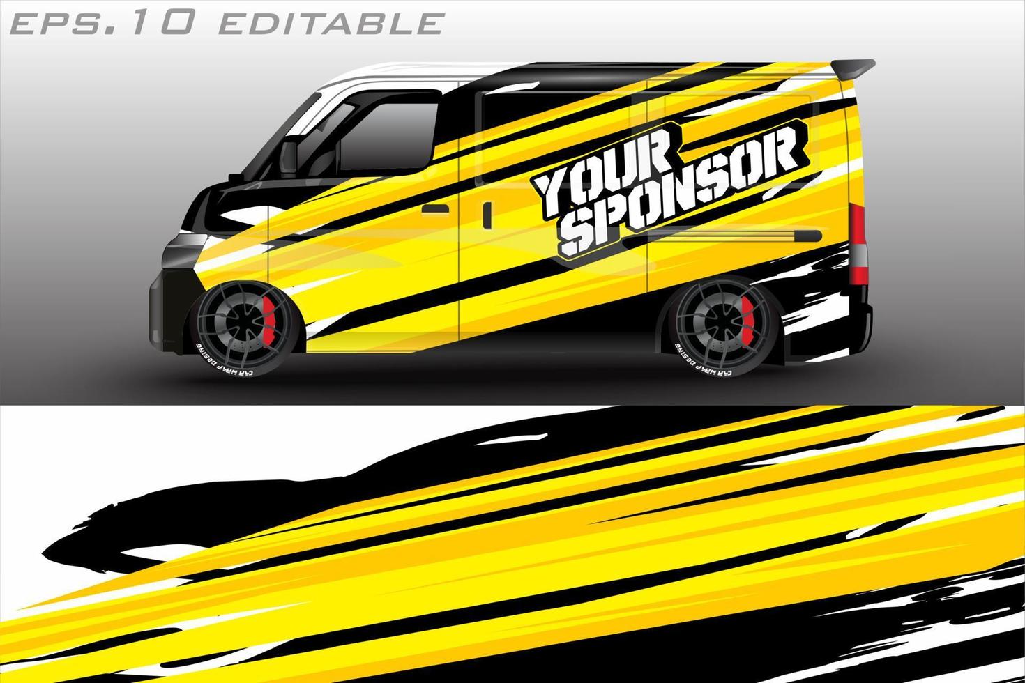 racing car wrap design for vehicle vinyl stickers and automotive company sticker livery vector