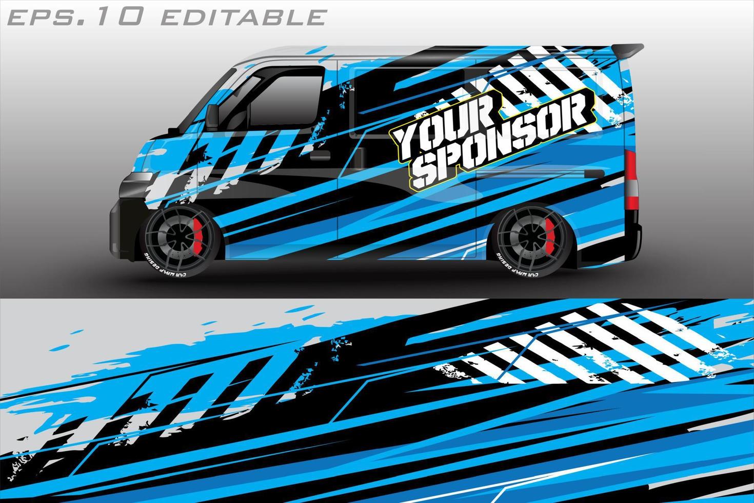 racing car wrap design for vehicle vinyl stickers and automotive company sticker livery vector