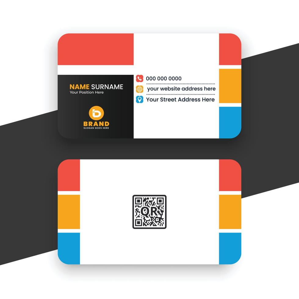 Corporate Business Card Design vector template with multiple colors