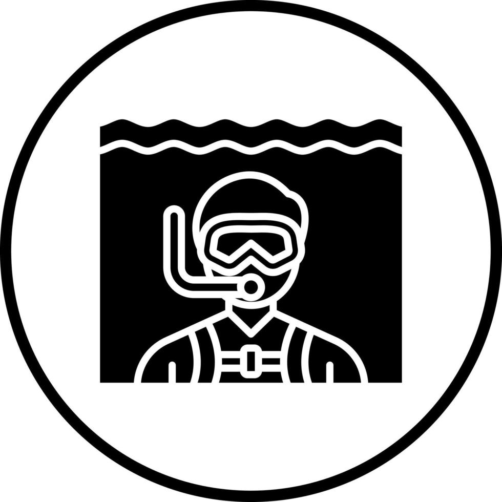 Open Water Diving Vector Icon Style