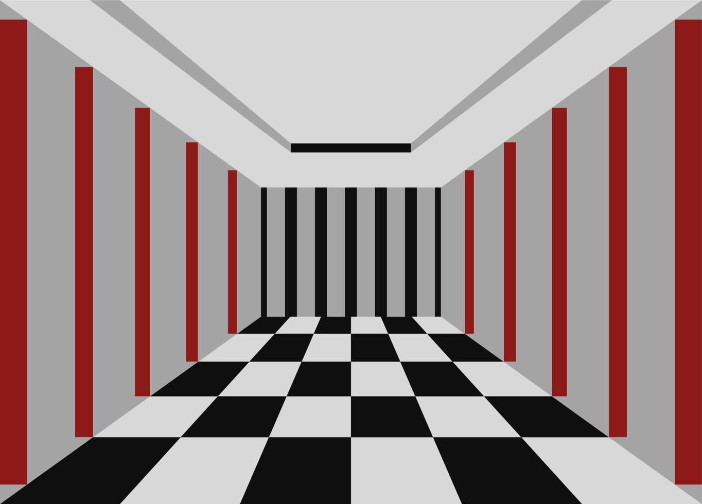 optical illusion room chess tile pattern.  psychedelic room vector design