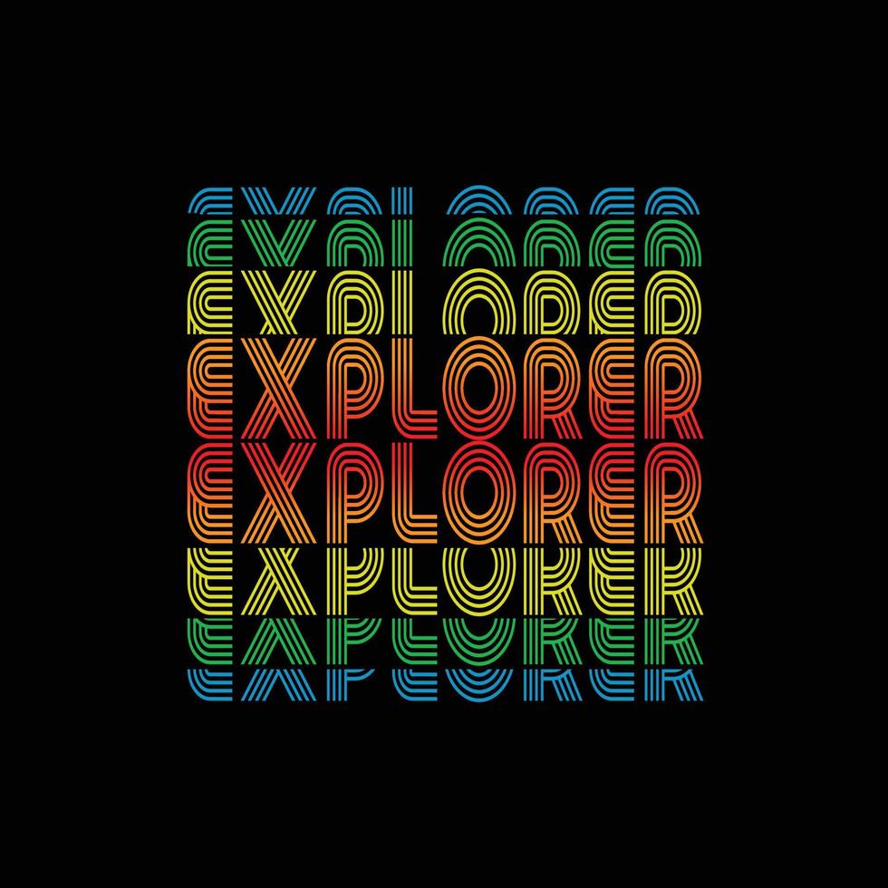 explorador tipografía viaje t camisa diseño. vector