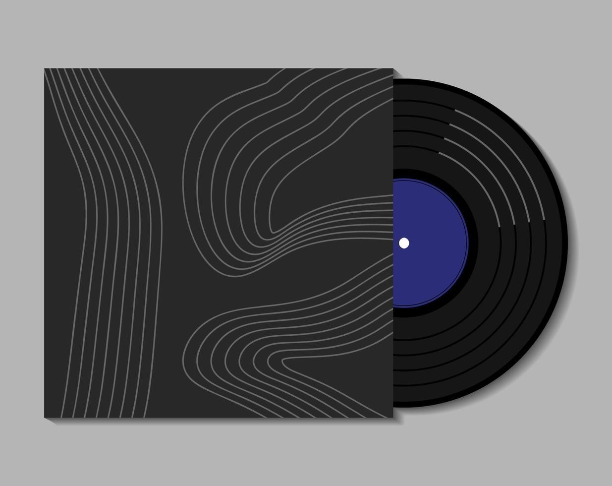 vinilo azul grabar y contemporáneo resumen álbum cubrir. vector ilustración