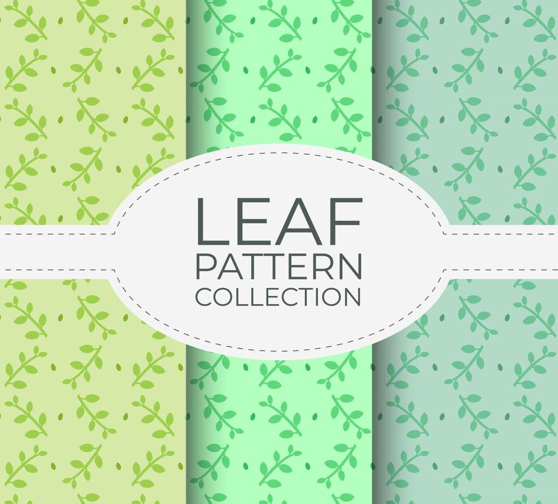 Leaf, Leaves Pattern Collection. Light Bright Backgrounds. Vector Illustration In Flat Style