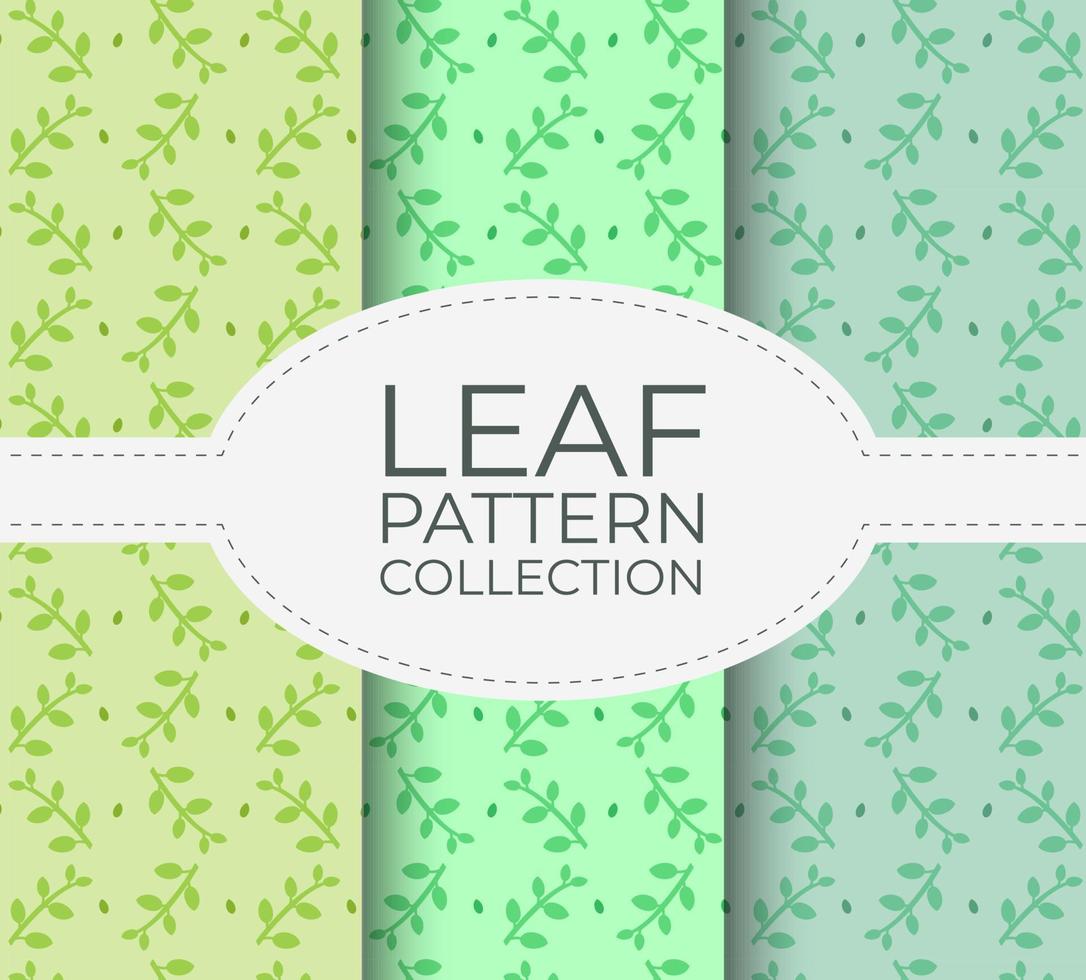 Leaf, Leaves Pattern Collection. Light Bright Backgrounds. Vector Illustration In Flat Style