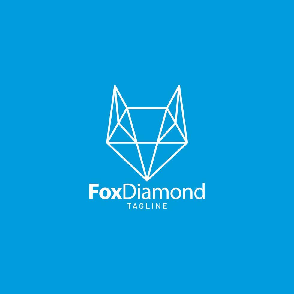 fox diamond identity company logo simple design vector