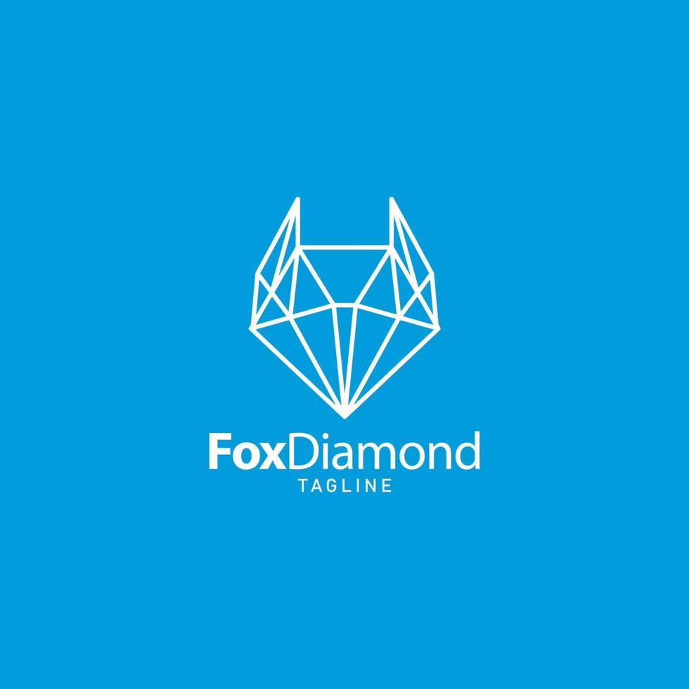 fox diamond identity company logo simple design vector