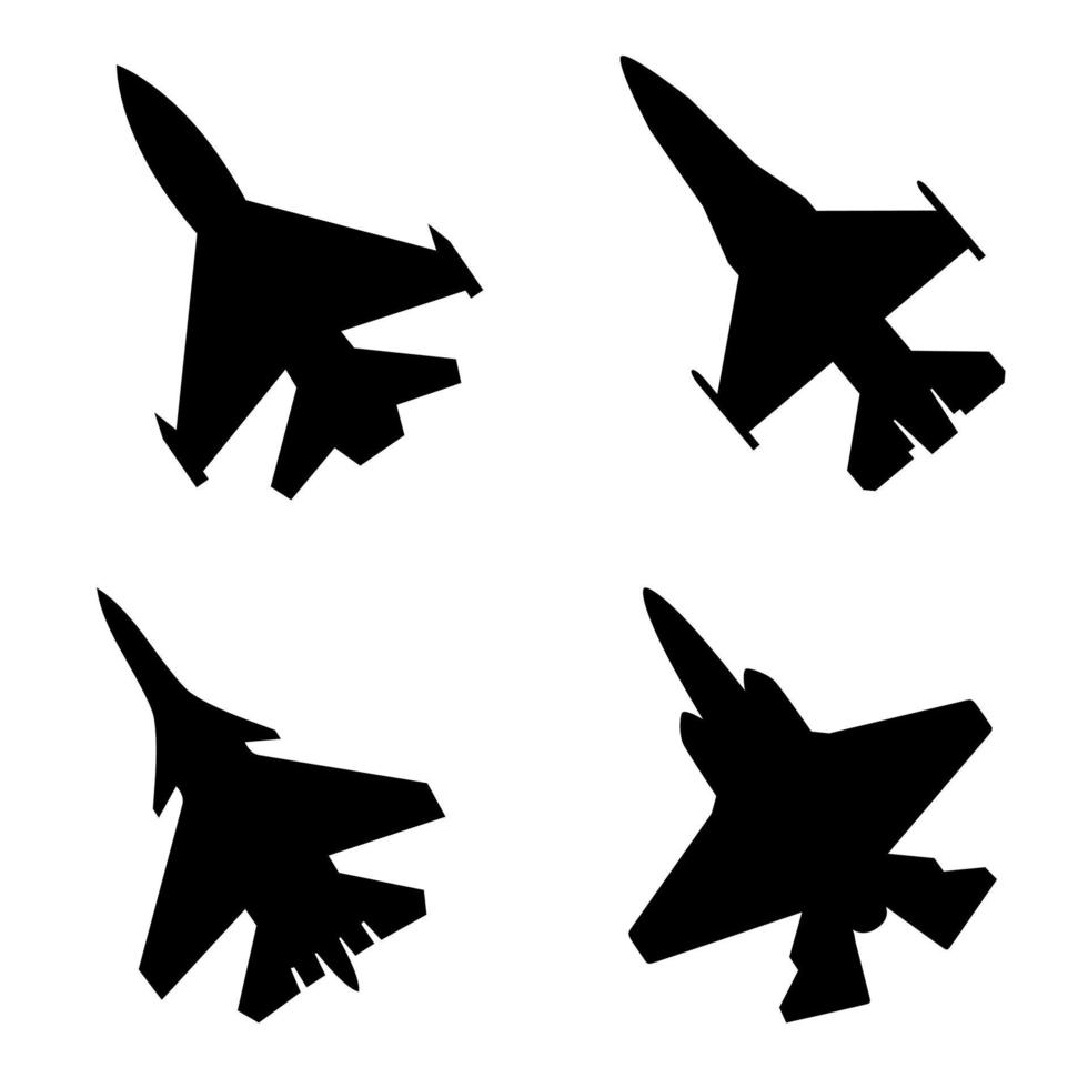 Fighter jet icon vector set. air Force illustration sign collection. aviation symbol.