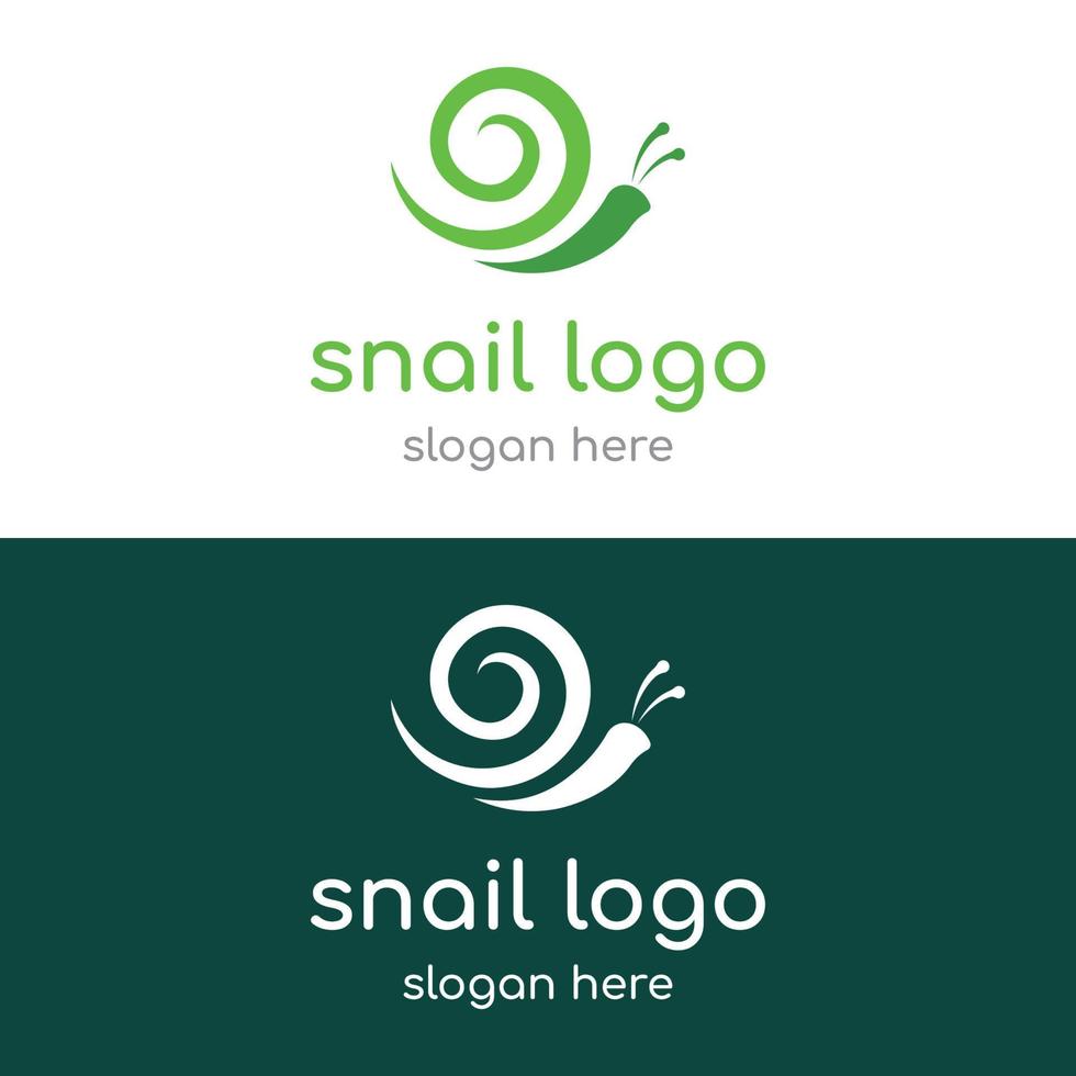 creativo y único vistoso caracol y caracol cáscara animal modelo logo diseño. vector