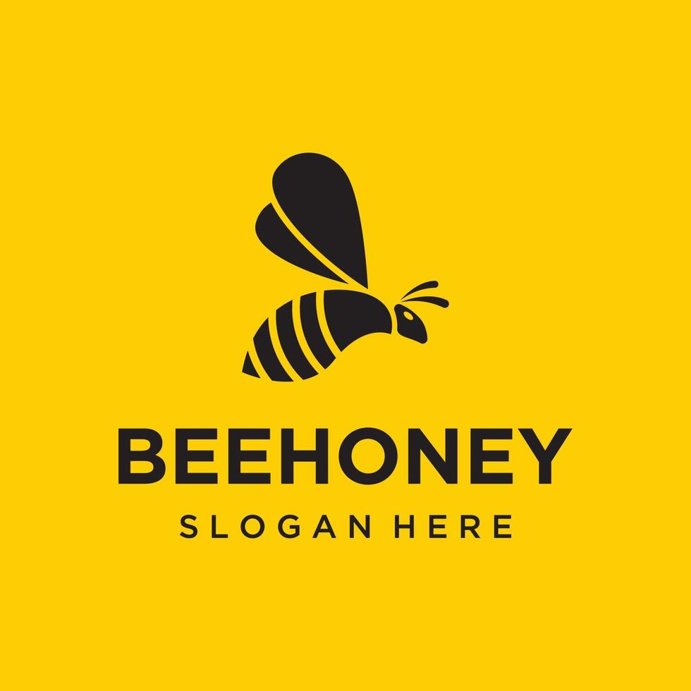 Organic honey bee farm logo template design.Logo for business, honey shop,herbs,label. vector