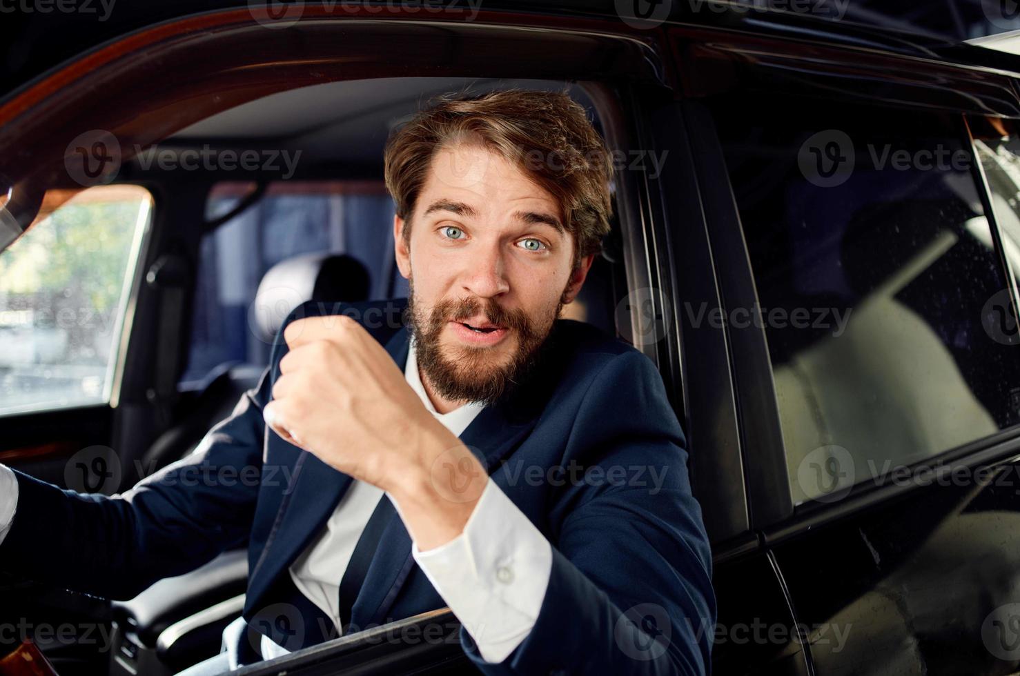 bearded man official passenger driver road success photo