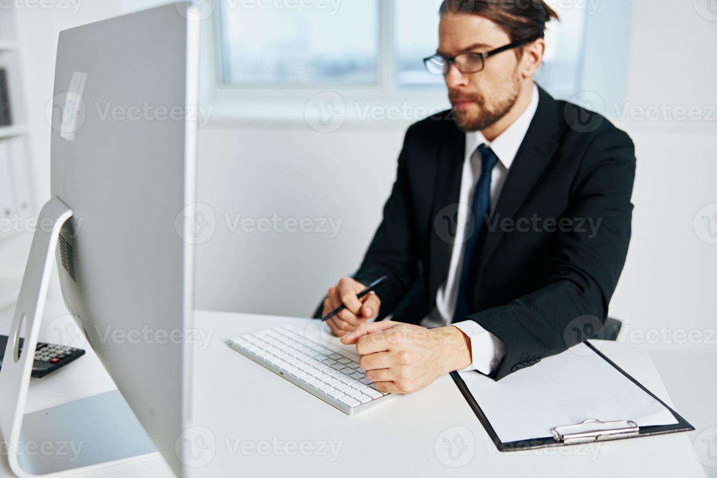 businessman an official is working at the computer Lifestyle photo
