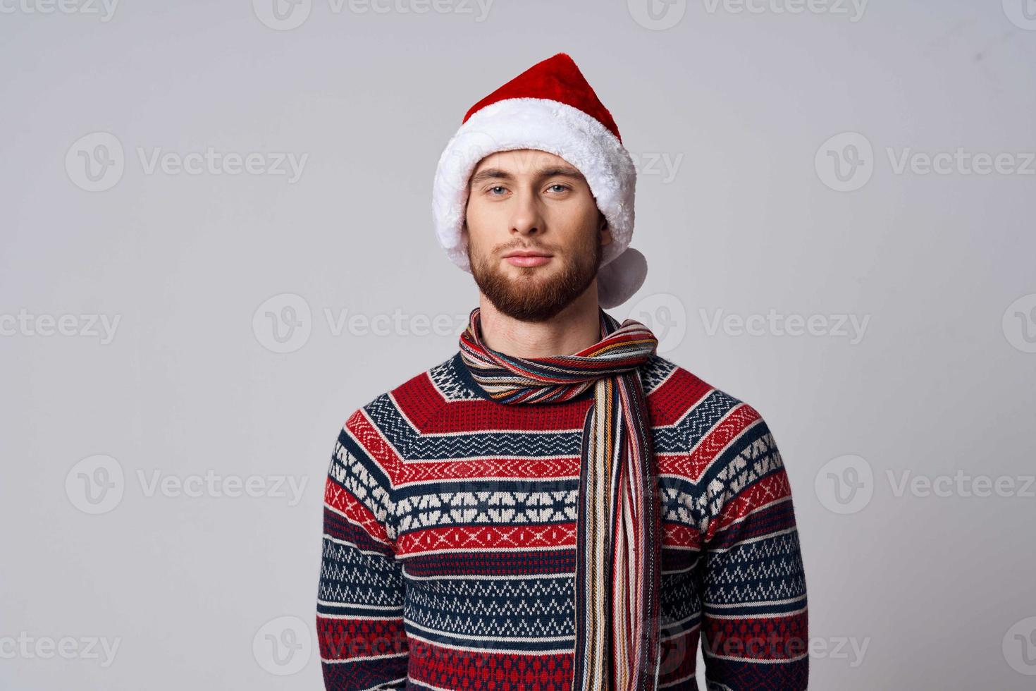 man wearing santa hat christmas holiday lifestyle photo