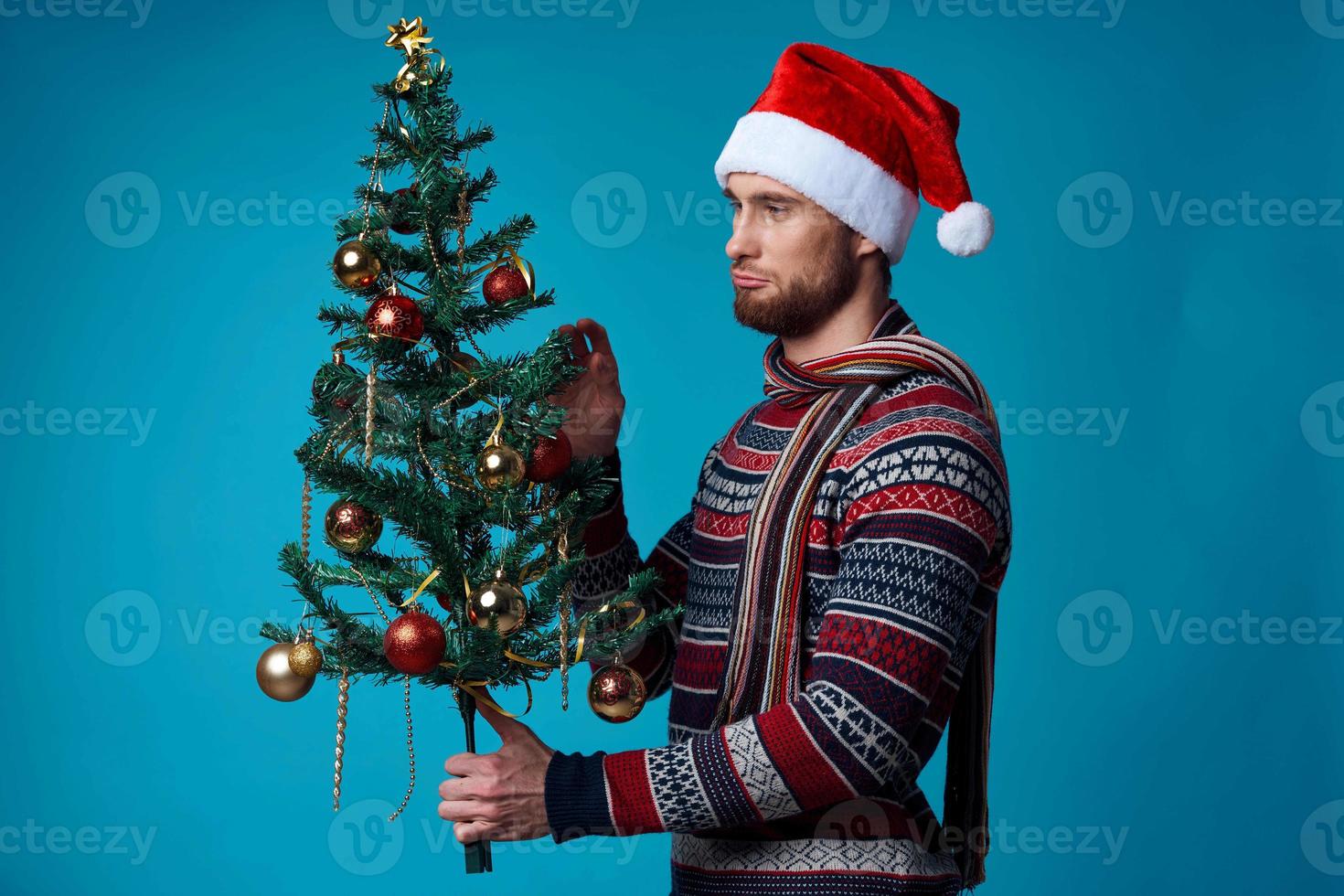 handsome man in New Year's clothes advertising copy space studio posing photo