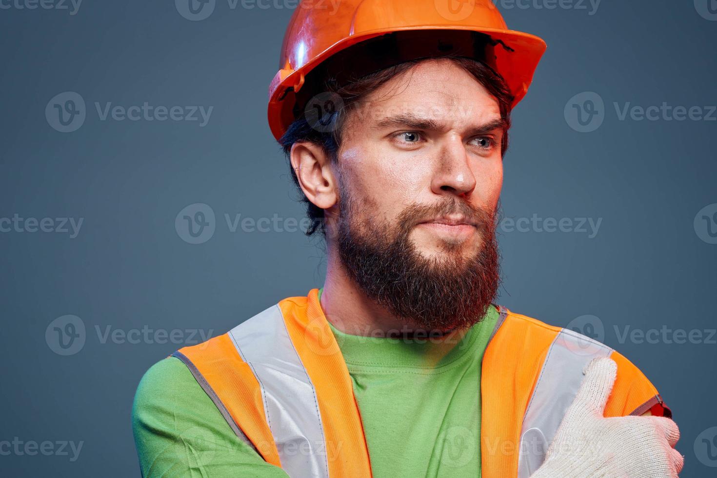 angry man in work uniform security professional hard work photo