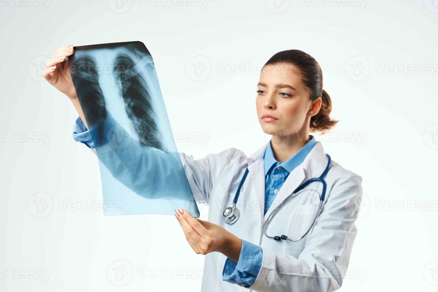 female doctor in white coat x-ray examination treatment photo
