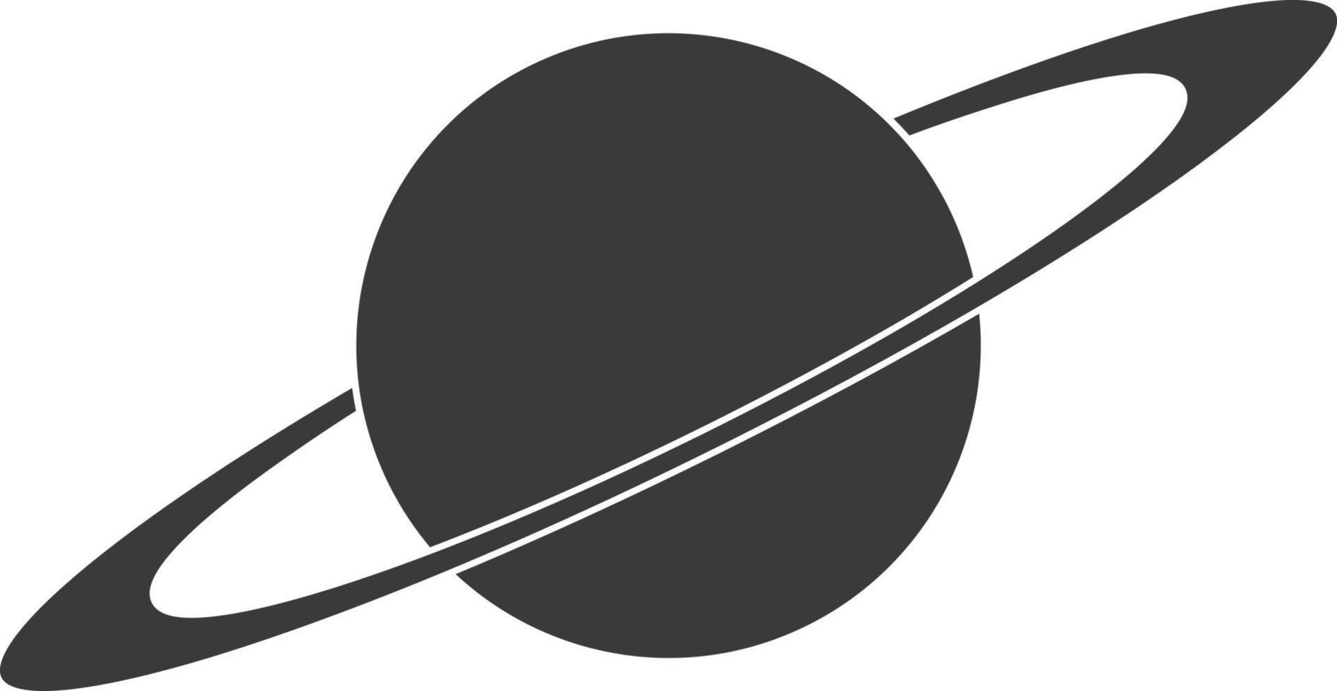planeta icono con un orbital anillo vector