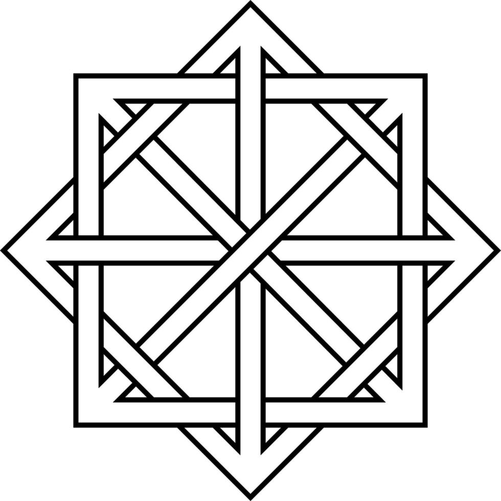 Intertwined squares, abstract geometric frame vector