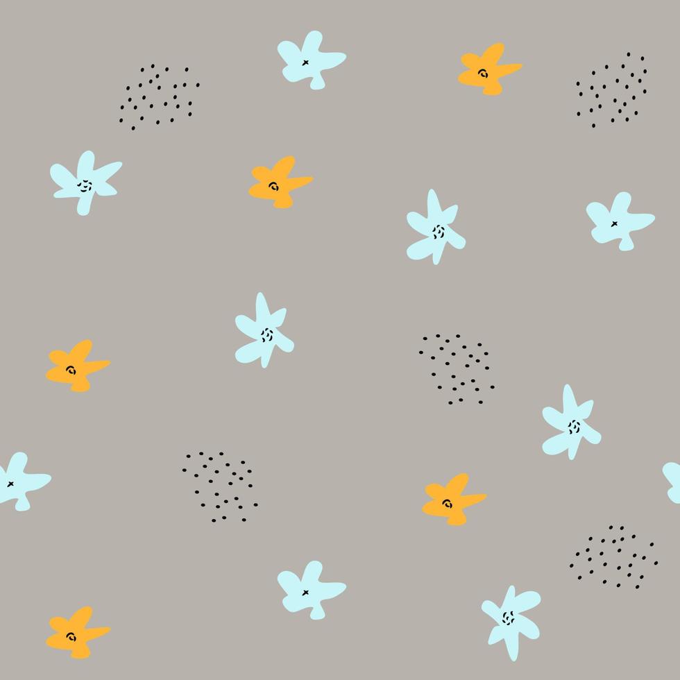 mano dibujado sin costura modelo con resumen flores y garabatear elementos.simple ilustración para hogar decoración, interior diseño, fondo de pantalla, niños moda, impresión para cubrir diseño, bebé ducha y decoración vector