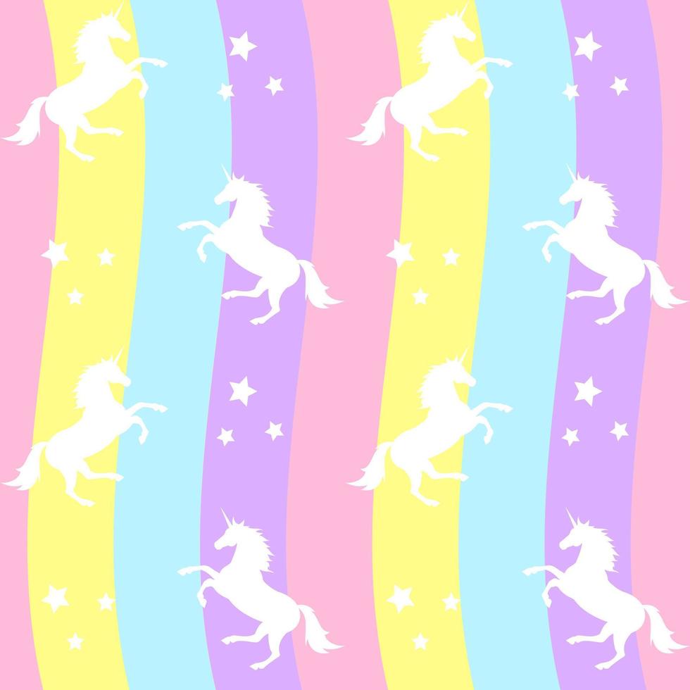 Vector seamless pattern of flat unicorn silhouette