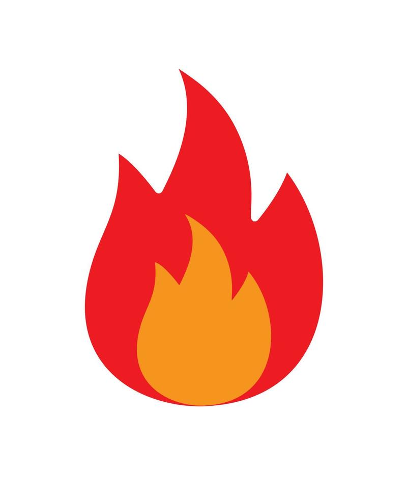 Vector flat cartoon fire icon