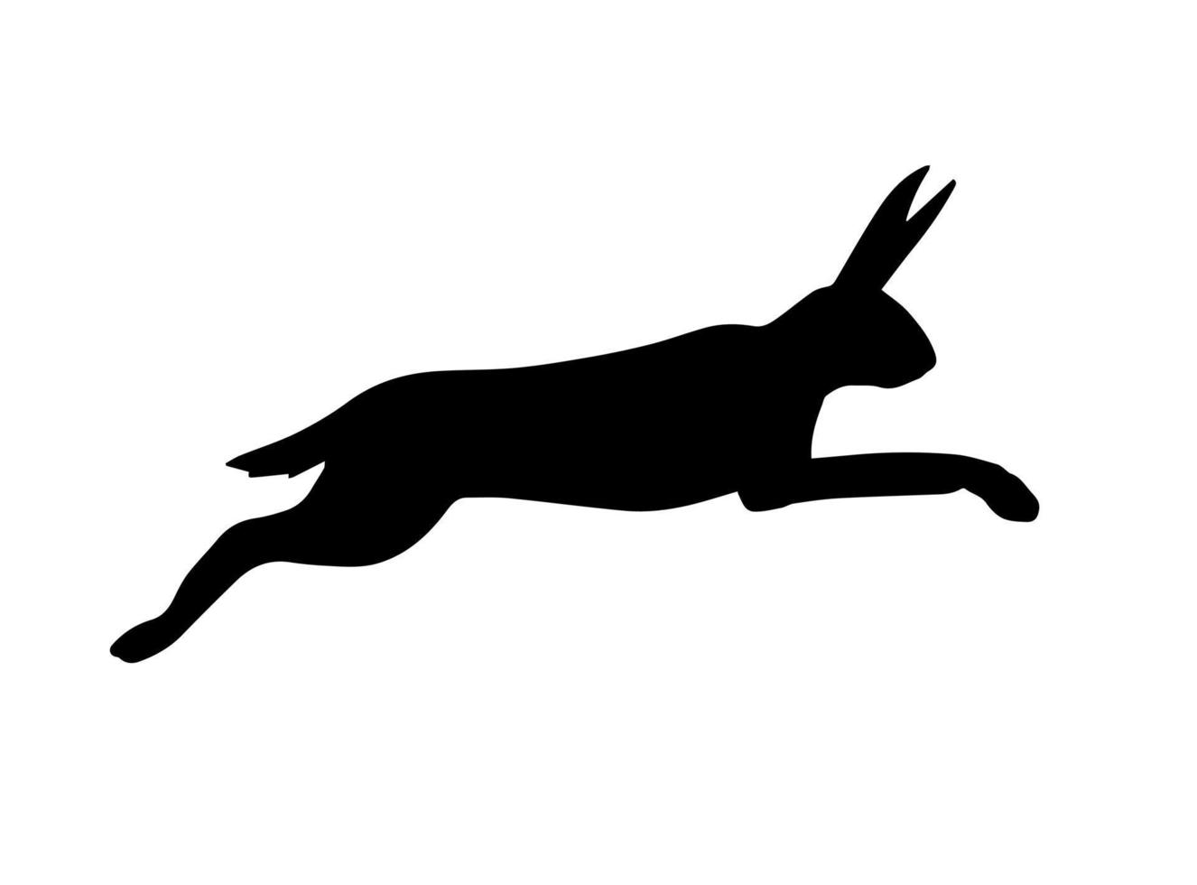 Vector black flat rabbit silhouette