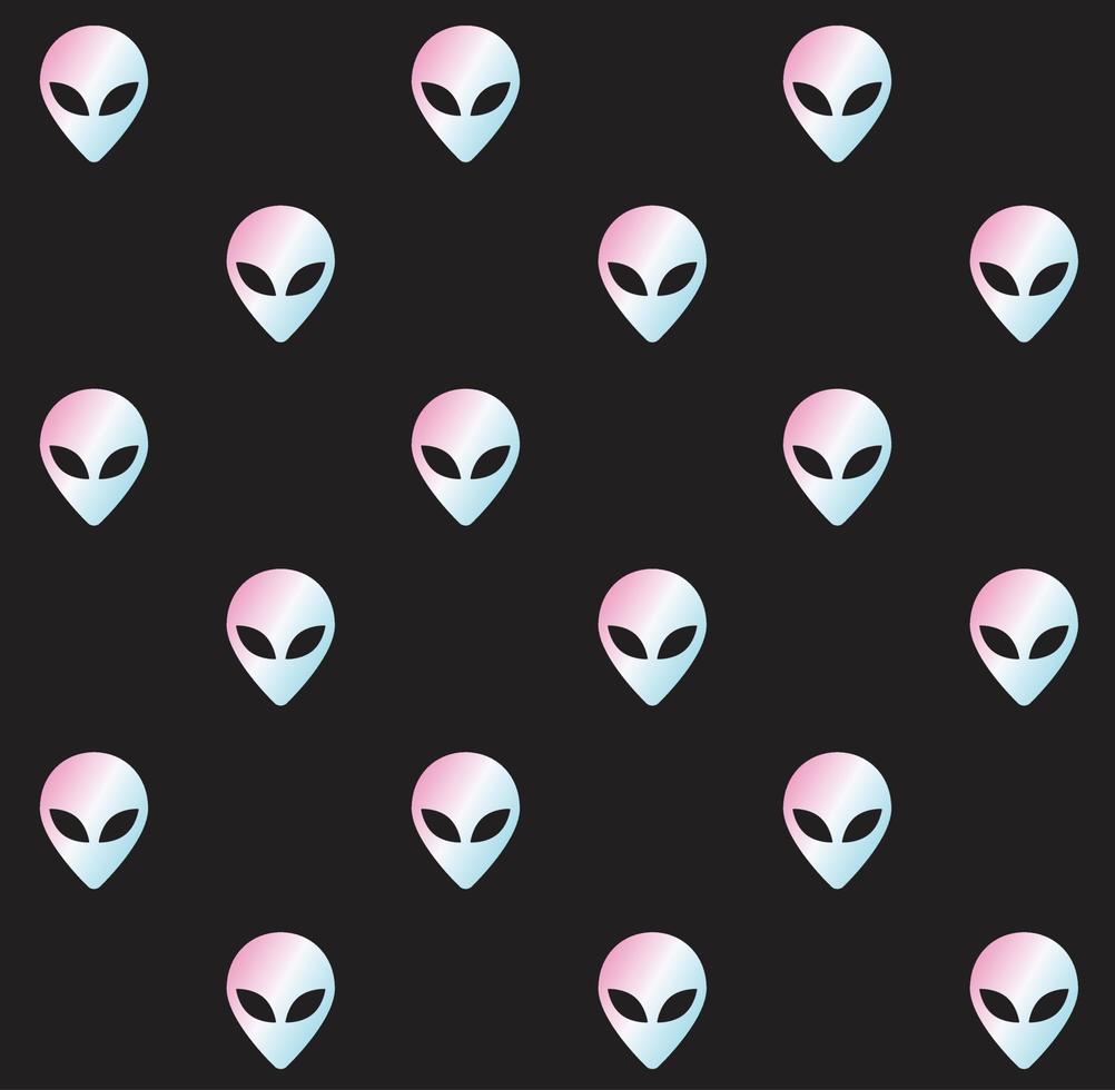 Vector seamless pattern of alien face