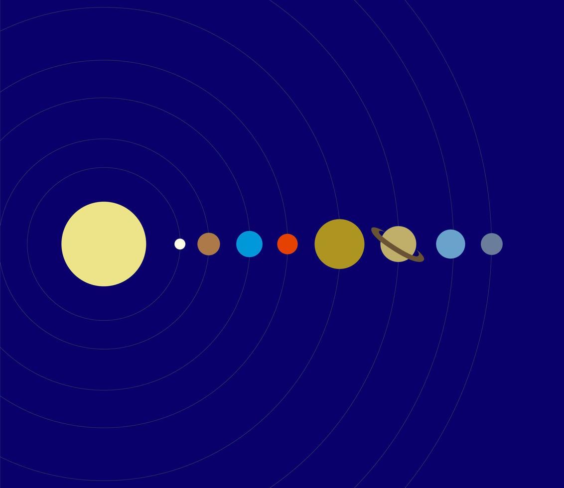 solar sistema vector icono. el nueve planetas en azul antecedentes.