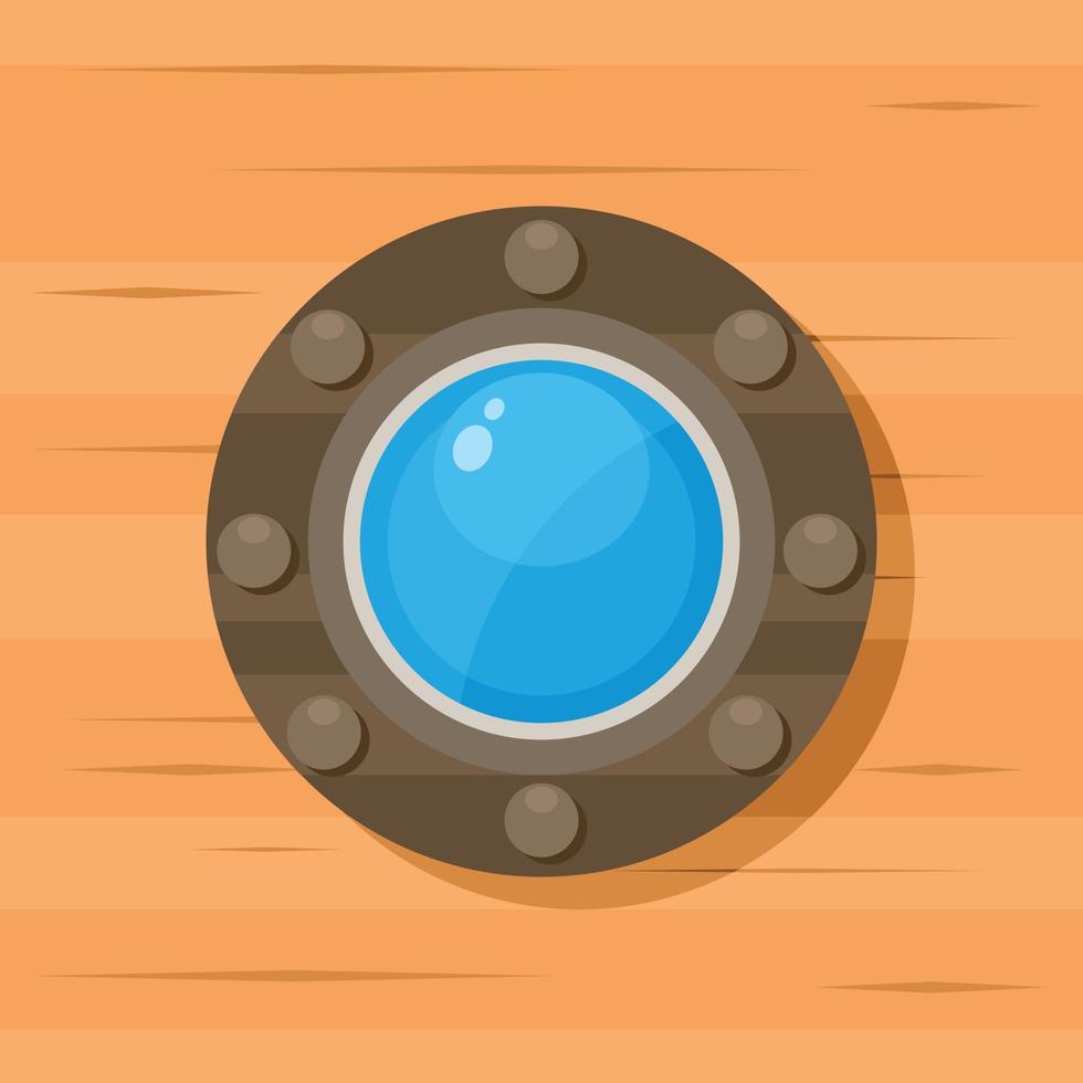 Vector Image Of A Porthole On A Wooden Wall