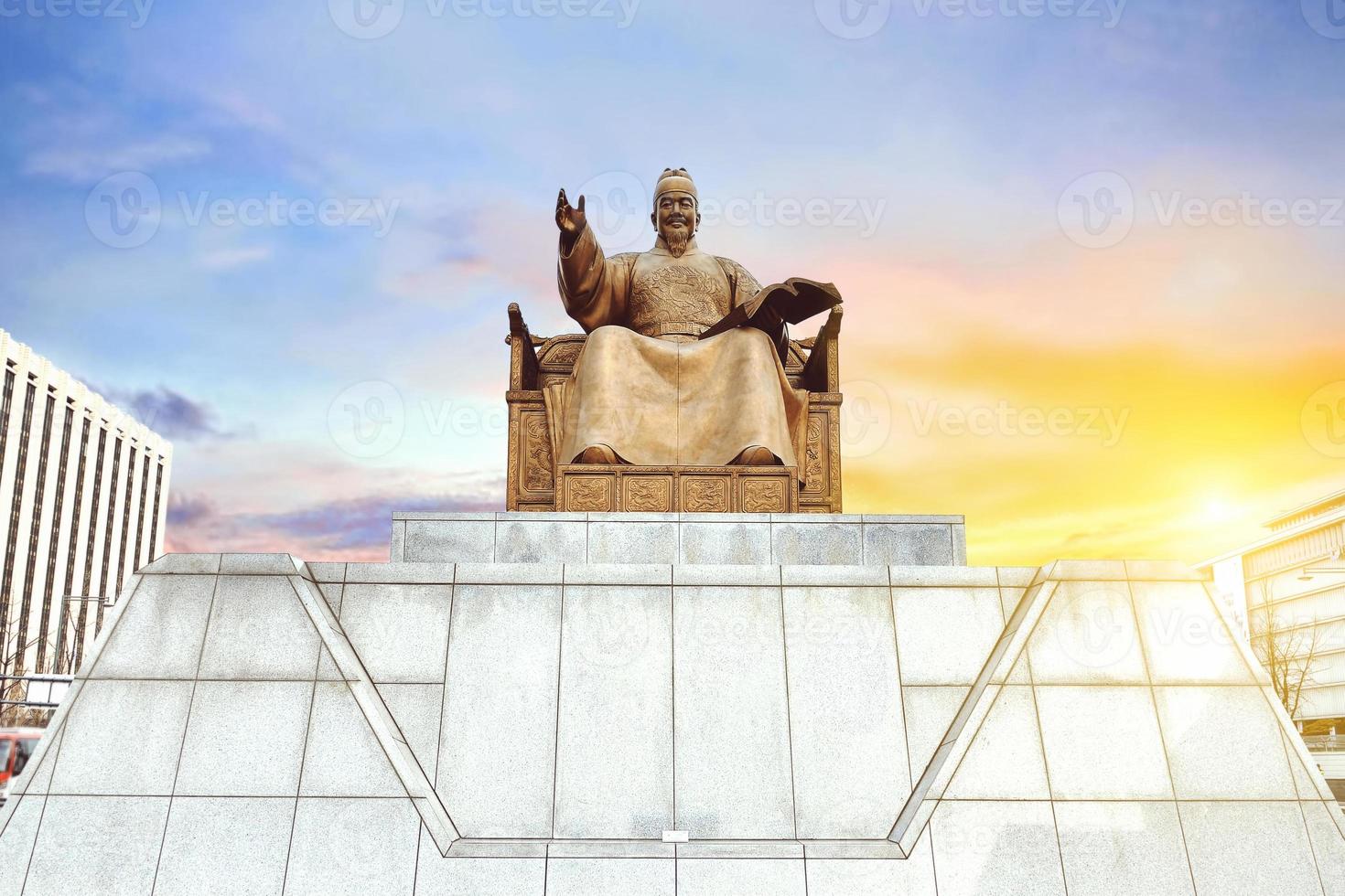 Statue of Sejong the Great, the king of South Korea photo