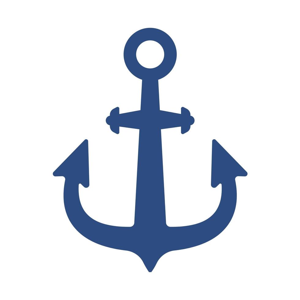 iron anchor icon ocean navigation equipment vector