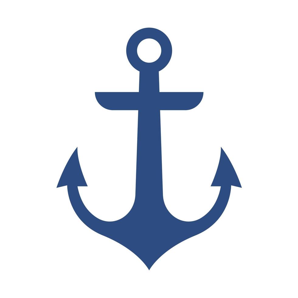iron anchor icon ocean navigation equipment vector