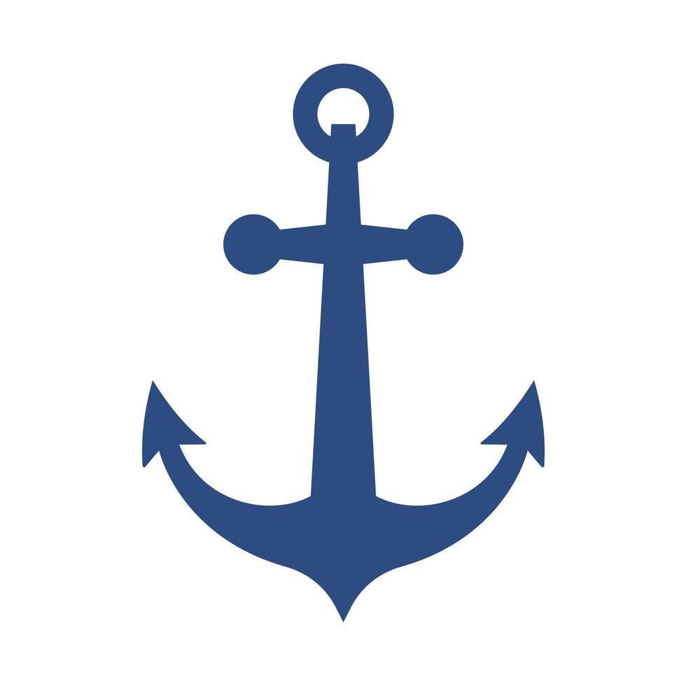 iron anchor icon ocean navigation equipment vector