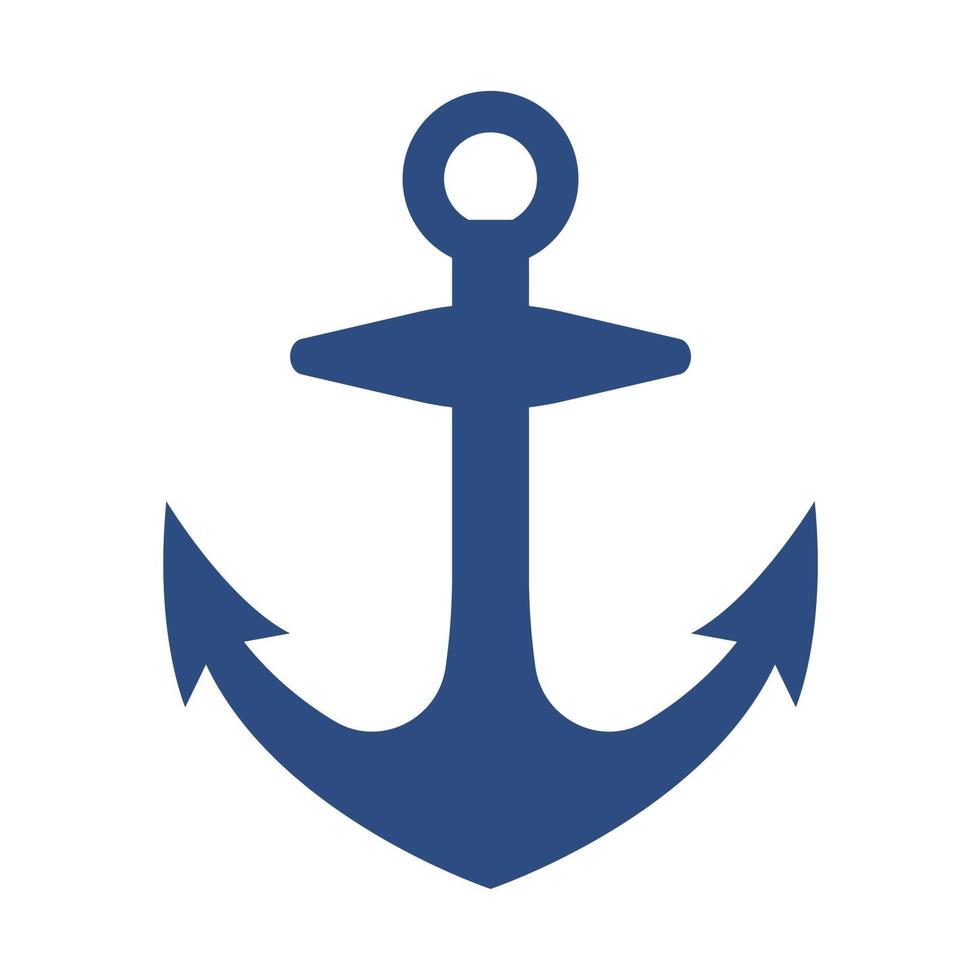 iron anchor icon ocean navigation equipment vector