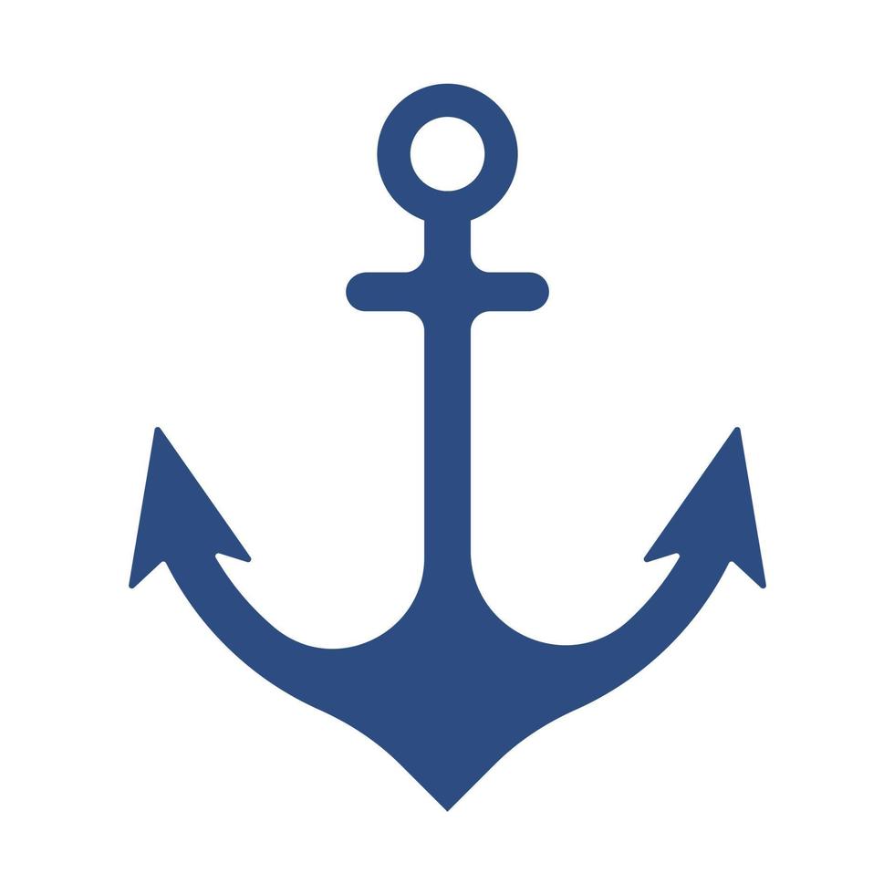 iron anchor icon ocean navigation equipment vector