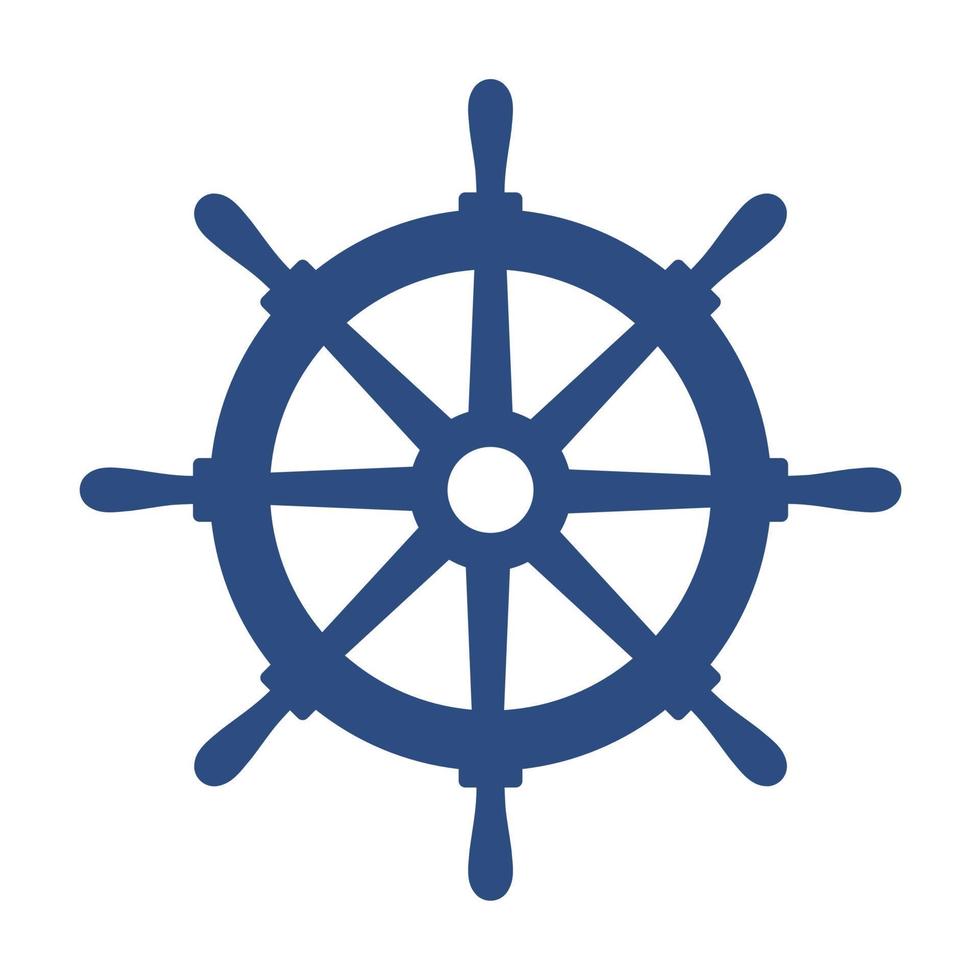 boat wheel Naval equipment sailor in the ocean vector