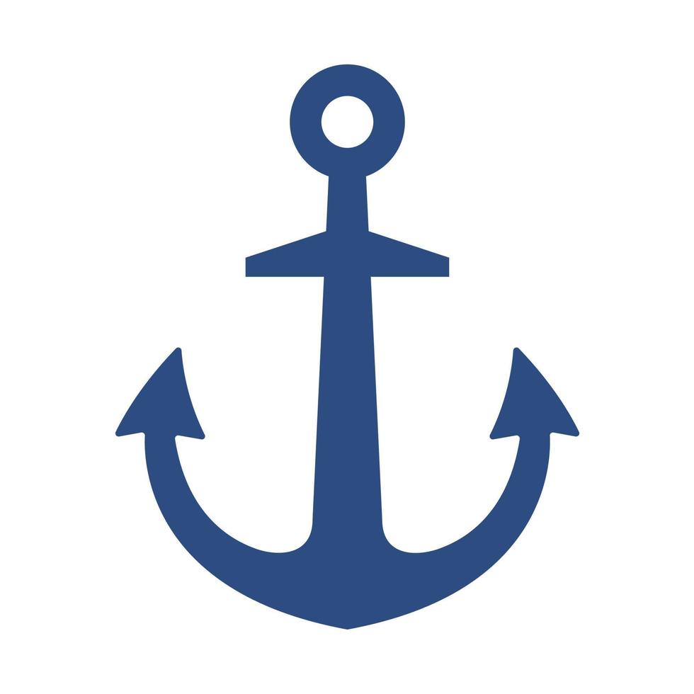 iron anchor icon ocean navigation equipment vector