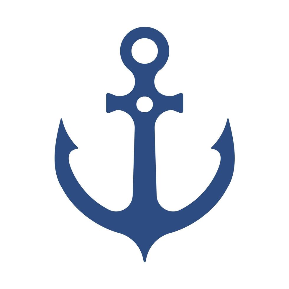 iron anchor icon ocean navigation equipment vector