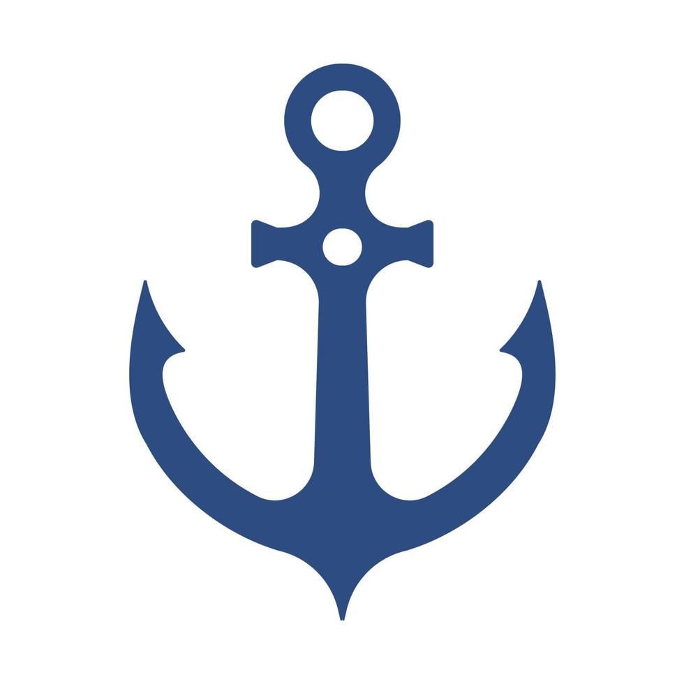 iron anchor icon ocean navigation equipment vector