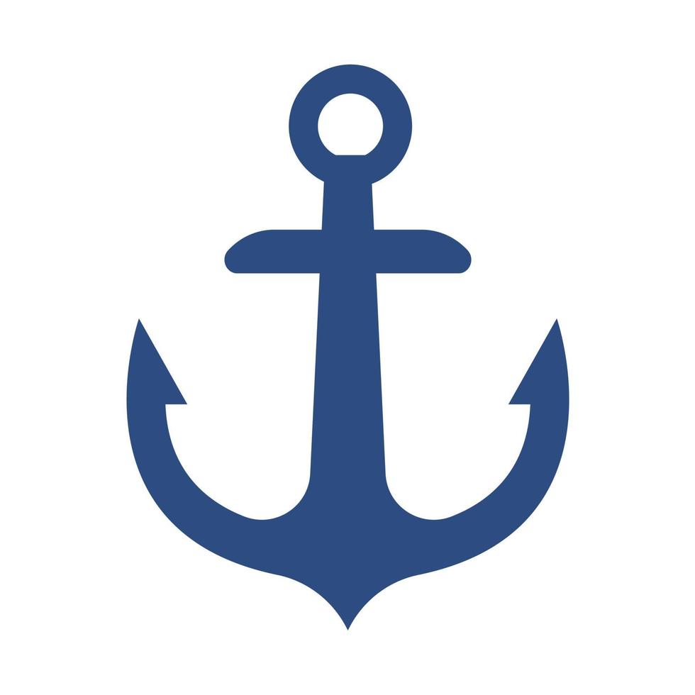 iron anchor icon ocean navigation equipment vector