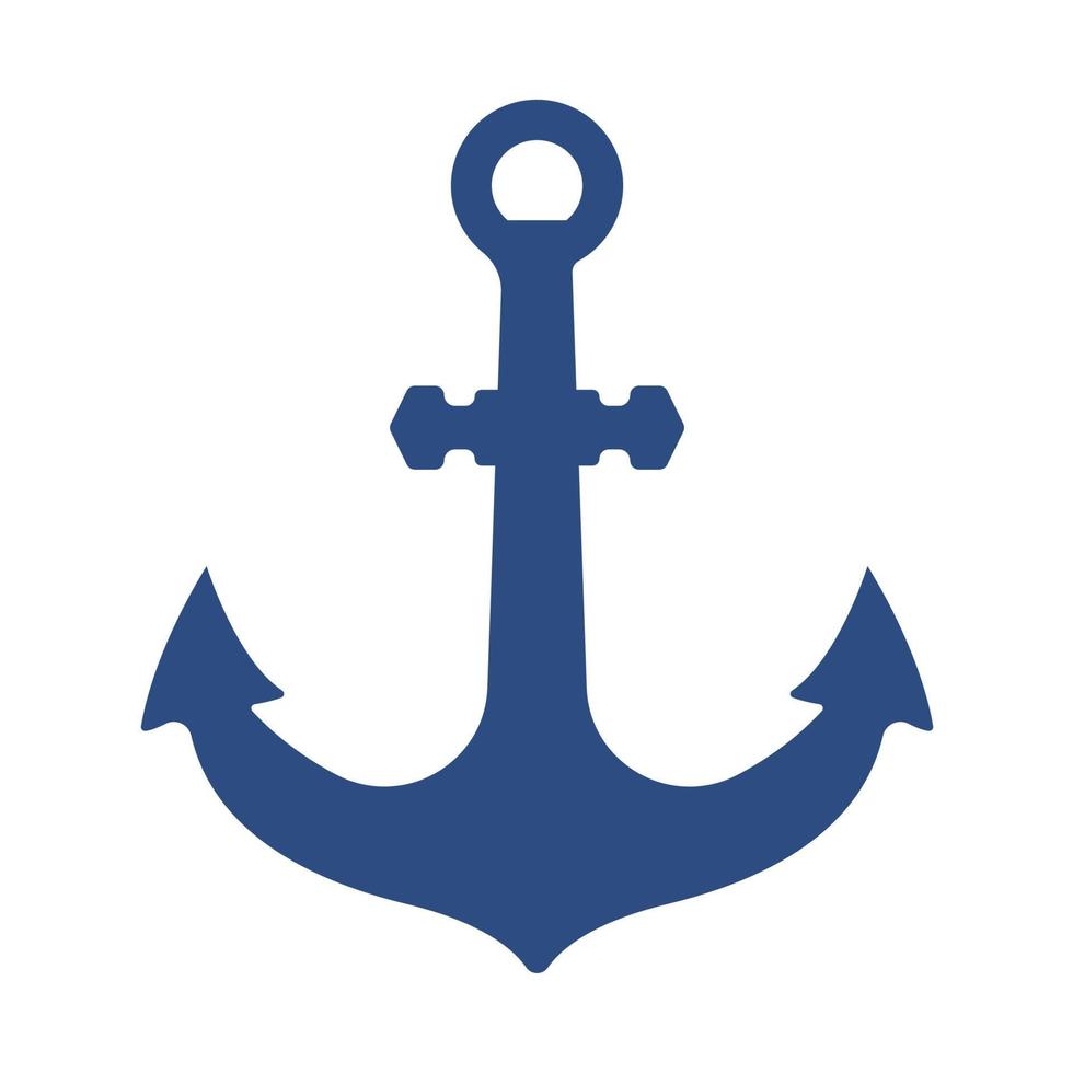 iron anchor icon ocean navigation equipment vector